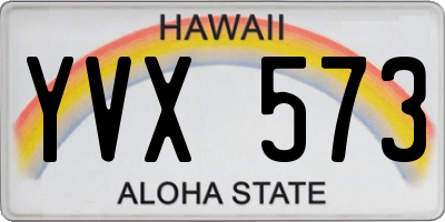 HI license plate YVX573
