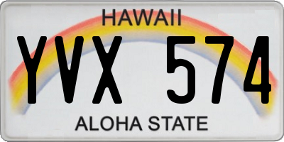 HI license plate YVX574