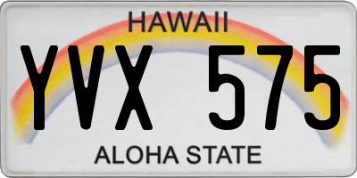 HI license plate YVX575