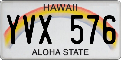 HI license plate YVX576