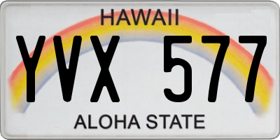 HI license plate YVX577