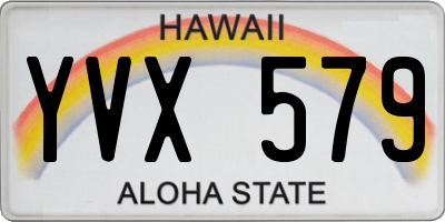 HI license plate YVX579