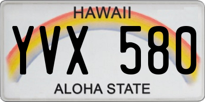 HI license plate YVX580