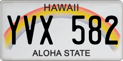 HI license plate YVX582