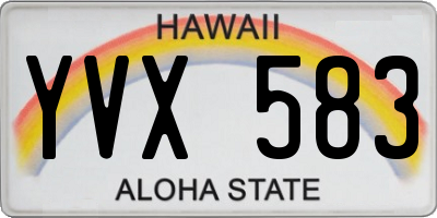 HI license plate YVX583
