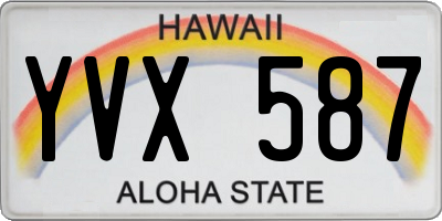 HI license plate YVX587