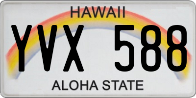 HI license plate YVX588