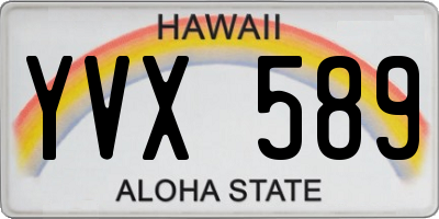 HI license plate YVX589