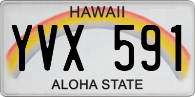 HI license plate YVX591