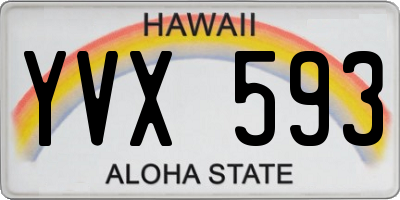 HI license plate YVX593