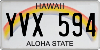 HI license plate YVX594