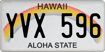 HI license plate YVX596