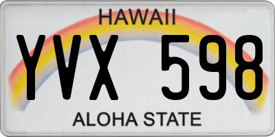 HI license plate YVX598