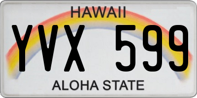 HI license plate YVX599