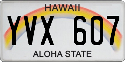 HI license plate YVX607