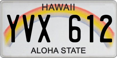 HI license plate YVX612