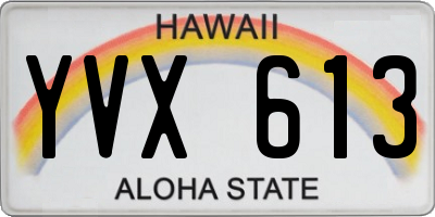 HI license plate YVX613