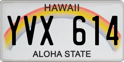 HI license plate YVX614