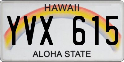 HI license plate YVX615