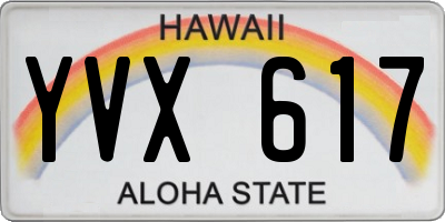 HI license plate YVX617