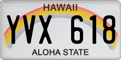 HI license plate YVX618
