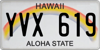 HI license plate YVX619