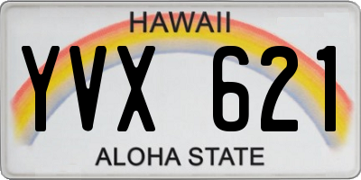 HI license plate YVX621