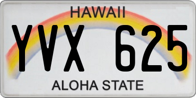 HI license plate YVX625