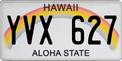HI license plate YVX627