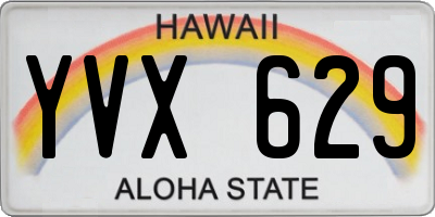 HI license plate YVX629