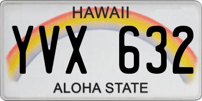 HI license plate YVX632