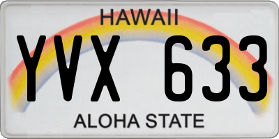 HI license plate YVX633