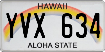 HI license plate YVX634