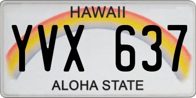 HI license plate YVX637