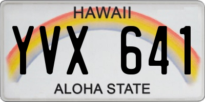 HI license plate YVX641