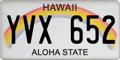 HI license plate YVX652