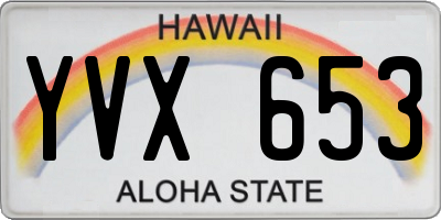 HI license plate YVX653