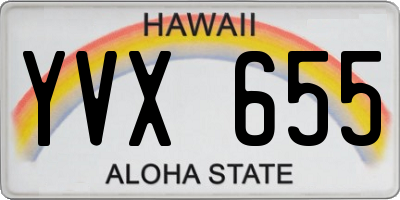 HI license plate YVX655