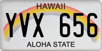 HI license plate YVX656