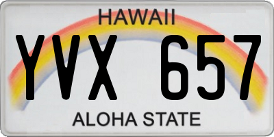 HI license plate YVX657