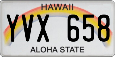 HI license plate YVX658