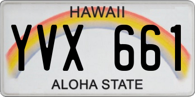 HI license plate YVX661