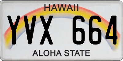 HI license plate YVX664