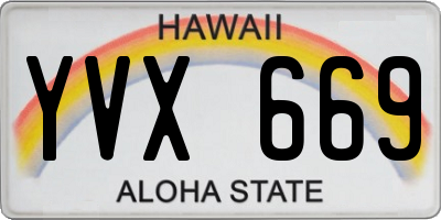 HI license plate YVX669