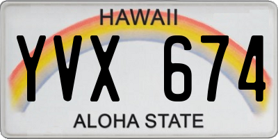 HI license plate YVX674