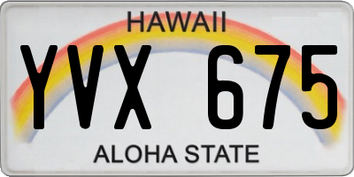 HI license plate YVX675