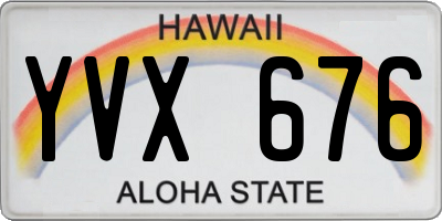 HI license plate YVX676