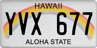 HI license plate YVX677