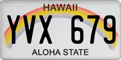 HI license plate YVX679