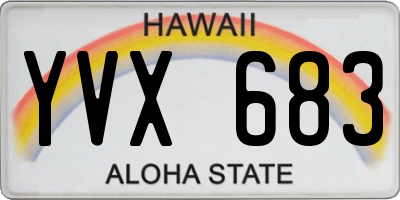 HI license plate YVX683